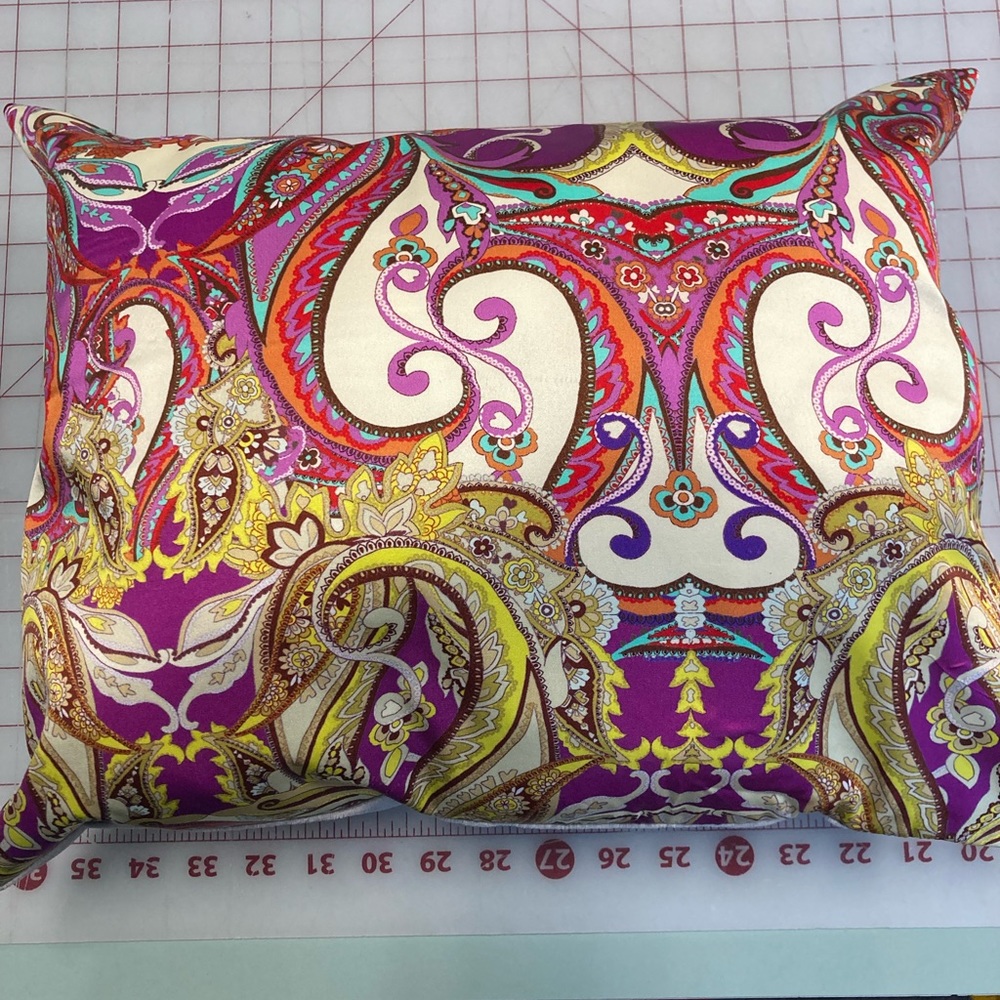 Customade pillow, fabric purchased in France,silk and velvet
